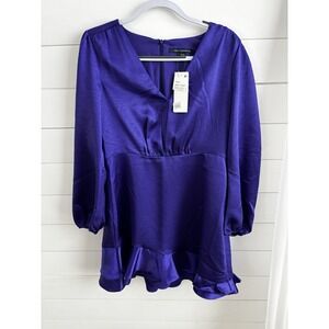 French‎ Connection Womens Denney Satin Short Party Mini Dress Size 10 Large 0406